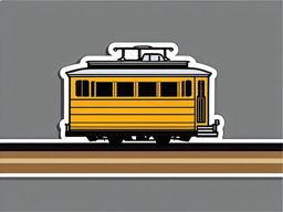 Streetcar Rails Sticker - Urban transit lines, ,vector color sticker art,minimal
