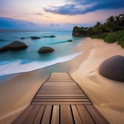 Beach Scenery Wallpaper Bringing the Tranquility and Beauty of the Beach to Your Device intricate details, patterns, wallpaper photo