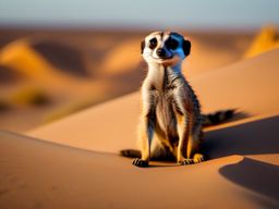 Cute Meerkat on a Desert Dune 8k, cinematic, vivid colors