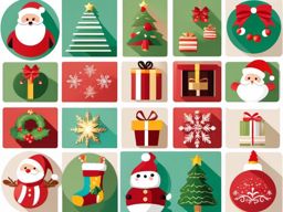 Free Christmas clip art pictures, A collection of free Christmas-themed illustrations.  simple, 2d flat