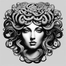 medusa tattoo design black and white 