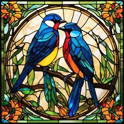 Stained Glass Australian Birds - Celebrate the colorful avian beauty of Australia with stained glass art featuring native birds in vibrant and intricate designs.  