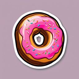 Donut Sticker - Treat yourself to a sweet and glazed donut, a perfect ring of happiness, , sticker vector art, minimalist design