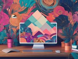 Aesthetic Wallpaper Laptop - Artistic Laptop Workspace, Creative Hub  intricate patterns, splash art, wallpaper art